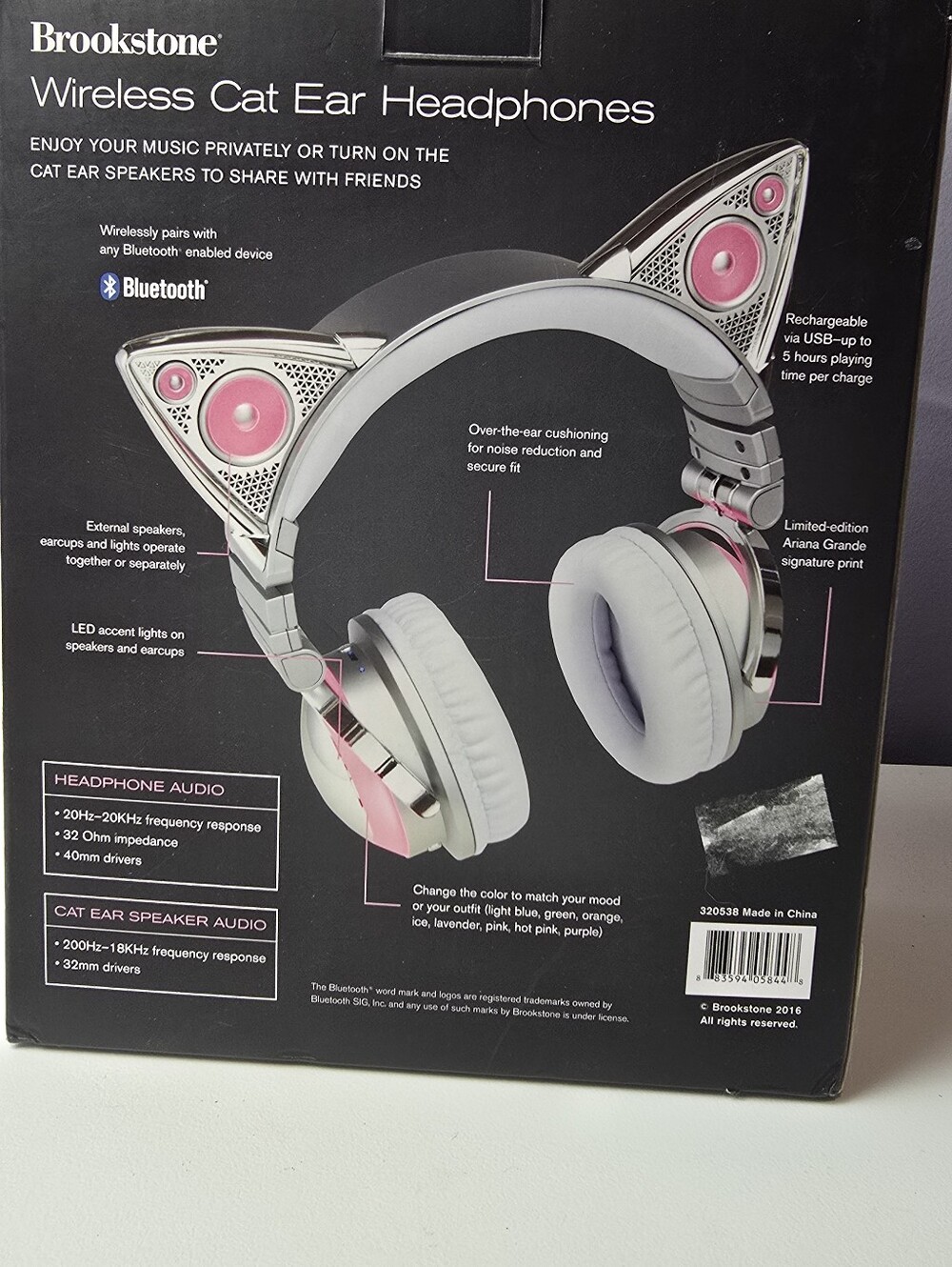 Limited Edition Ariana Grande Brookstone Cat Ear Headphones – Complete Set - Picture 7 of 10